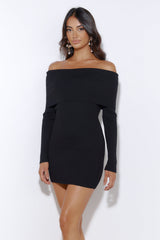 It's Snowing Mini Dress Black