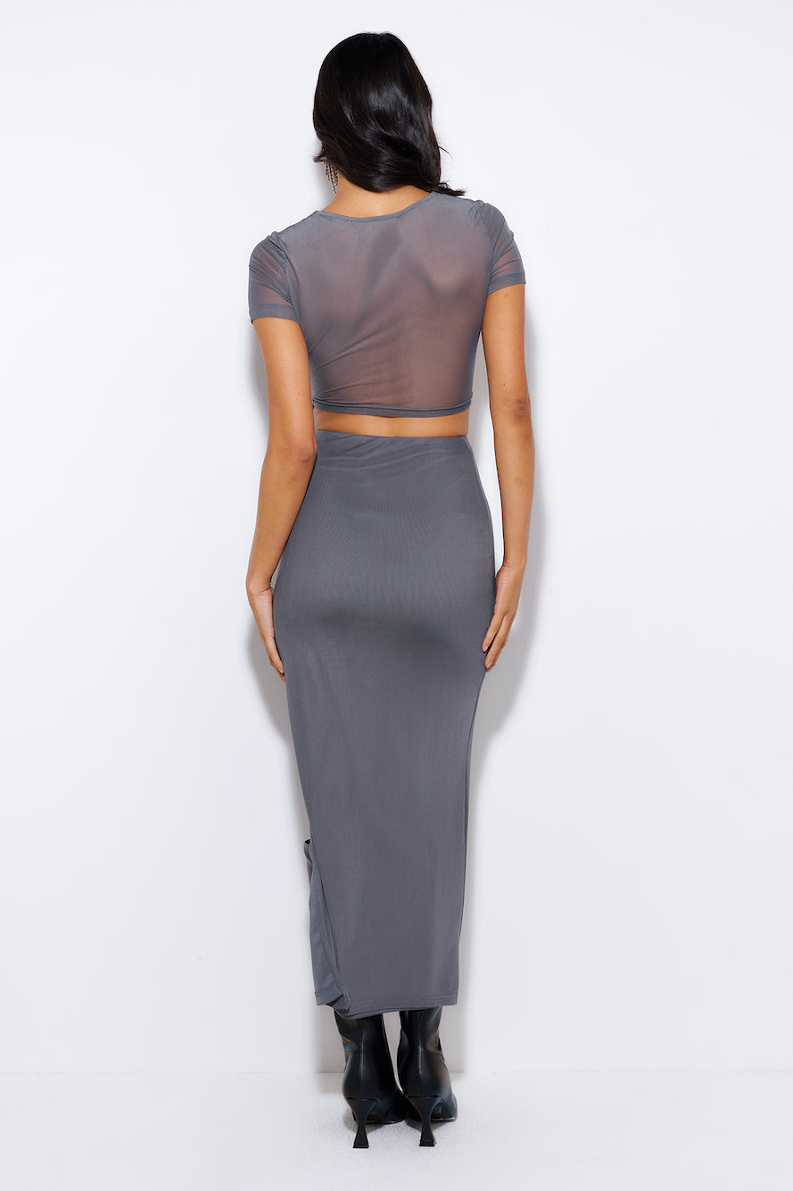 Energy For You Mesh Crop Top Grey