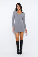 Date Night Ready Mini Dress Grey