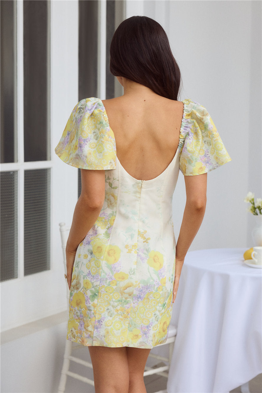 Jasmine Breeze Short Sleeve Mini Dress Multi