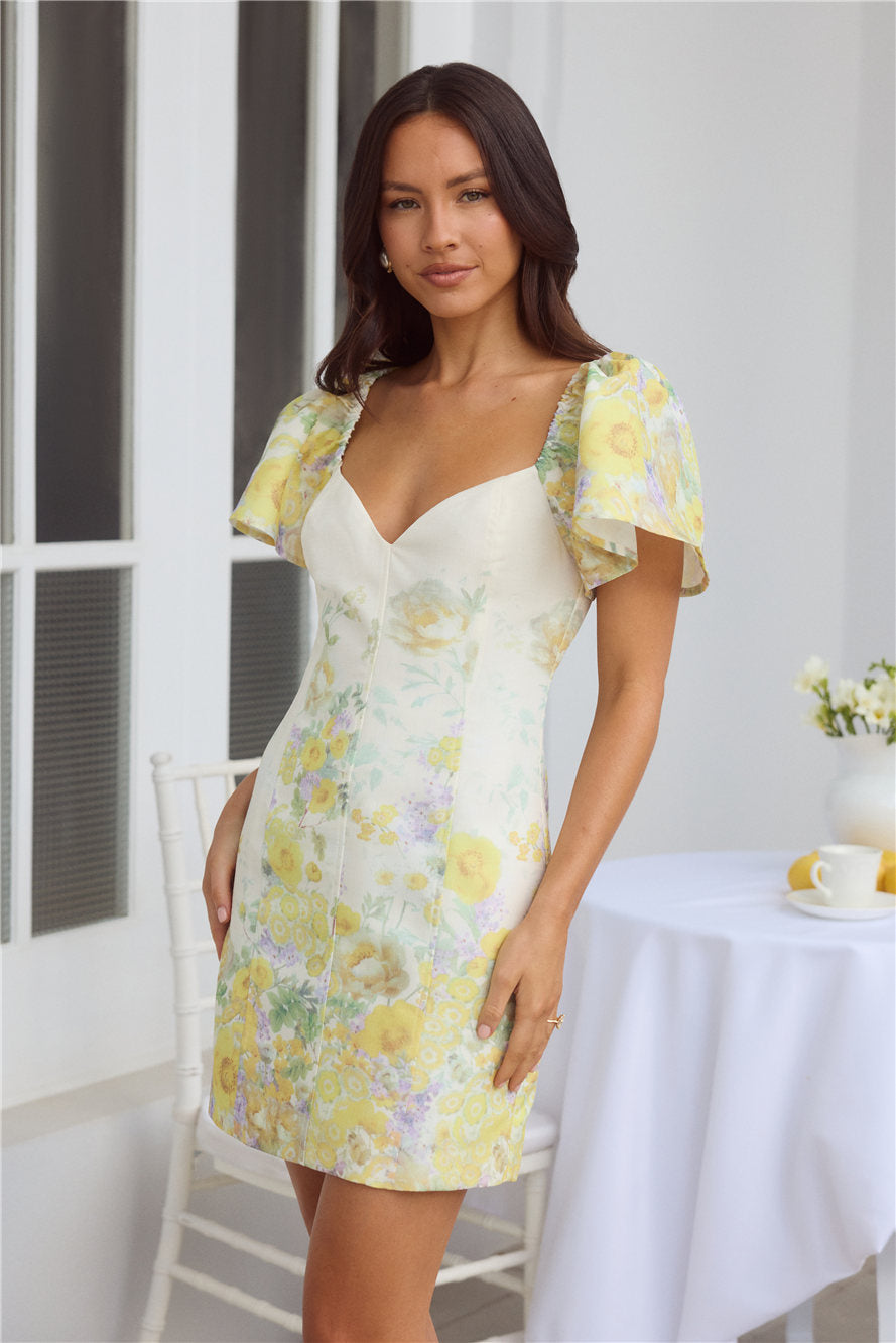 Jasmine Breeze Short Sleeve Mini Dress Multi
