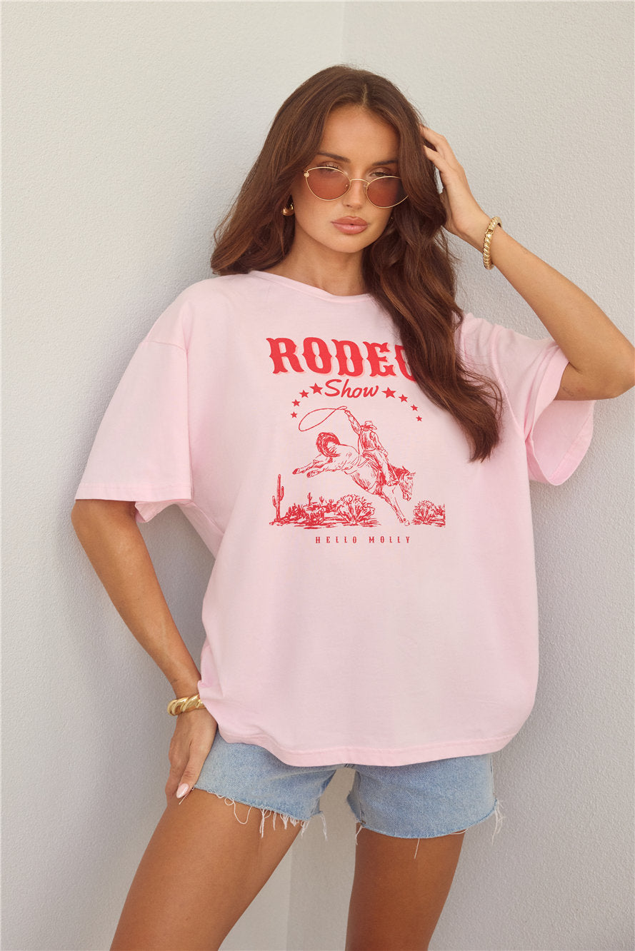 BASE Rodeo Show Oversized T-Shirt Pink