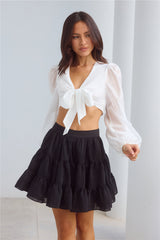 London Luxe Long Sleeve Top White