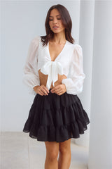 London Luxe Long Sleeve Top White