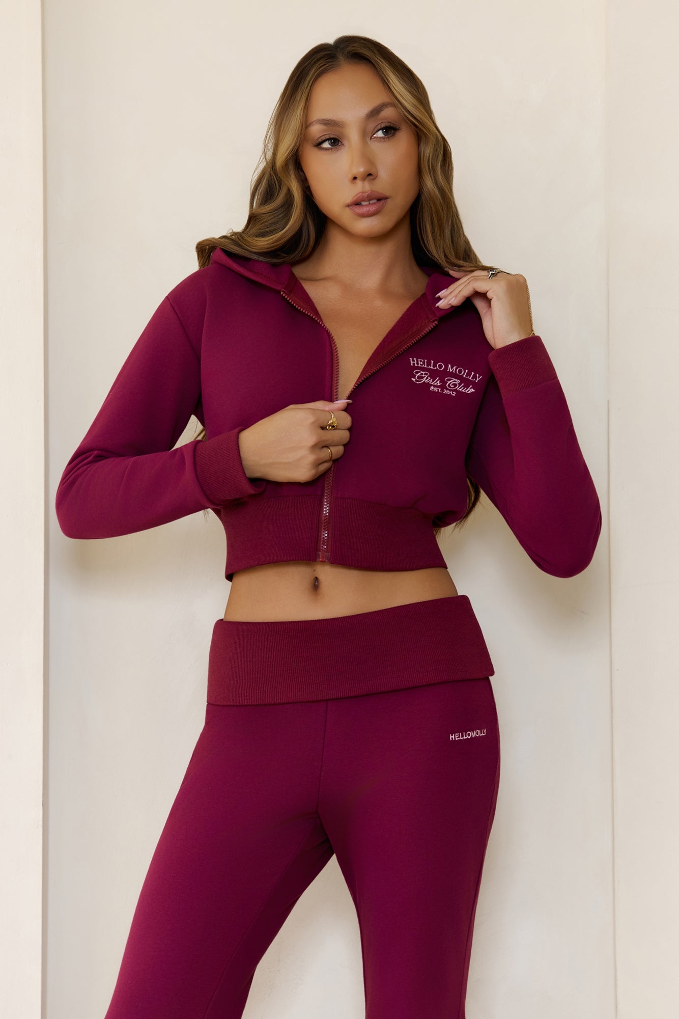 BASE For The Girls Zip Up Hoodie Berry