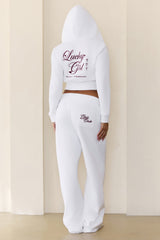 BASE Lucky Girl Zip Up Hoodie White
