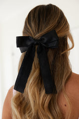 Dainty Bow Hair Clip Black