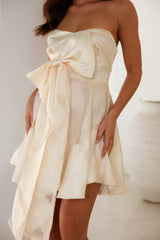 Party Season Strapless Mini Dress Cream