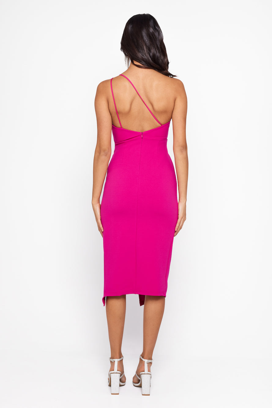 HELLO MOLLY The World Is Yours Midi Dress Hot Pink