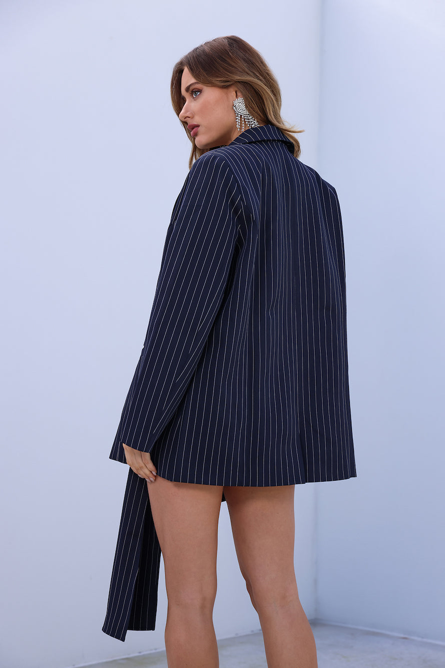 LIONESS Hills Blazer Navy Pinstripe