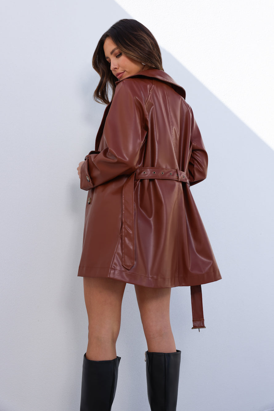 Breaking The Silence Trench Coat Brown