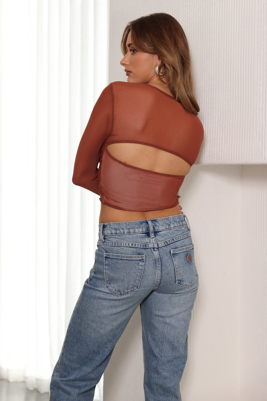 Never Out Of Style Crop Top Brown