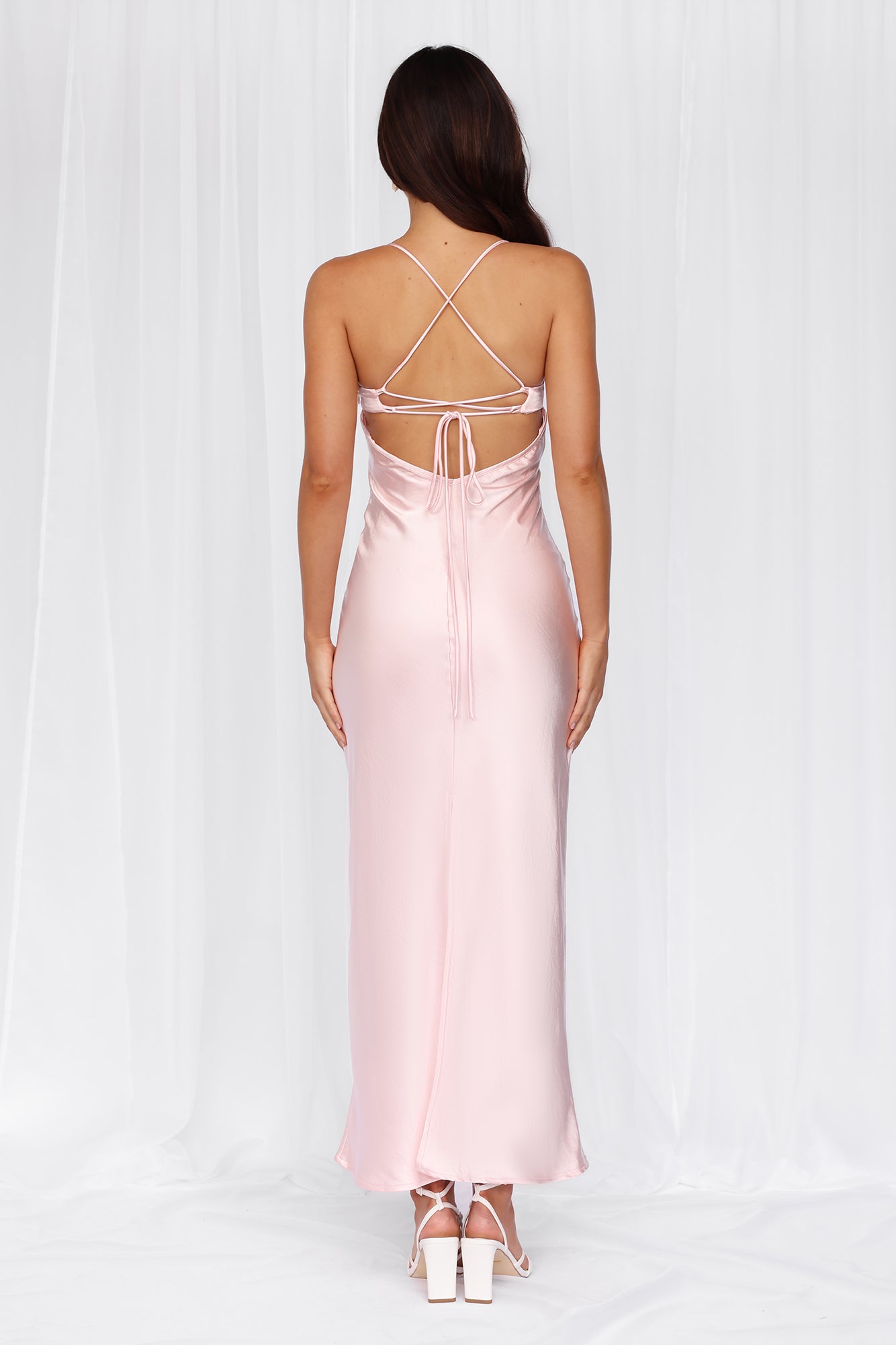 HELLO MOLLY The Samara Satin Maxi Dress Pink