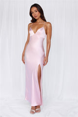 HELLO MOLLY The Sophia Satin Maxi Dress Pink