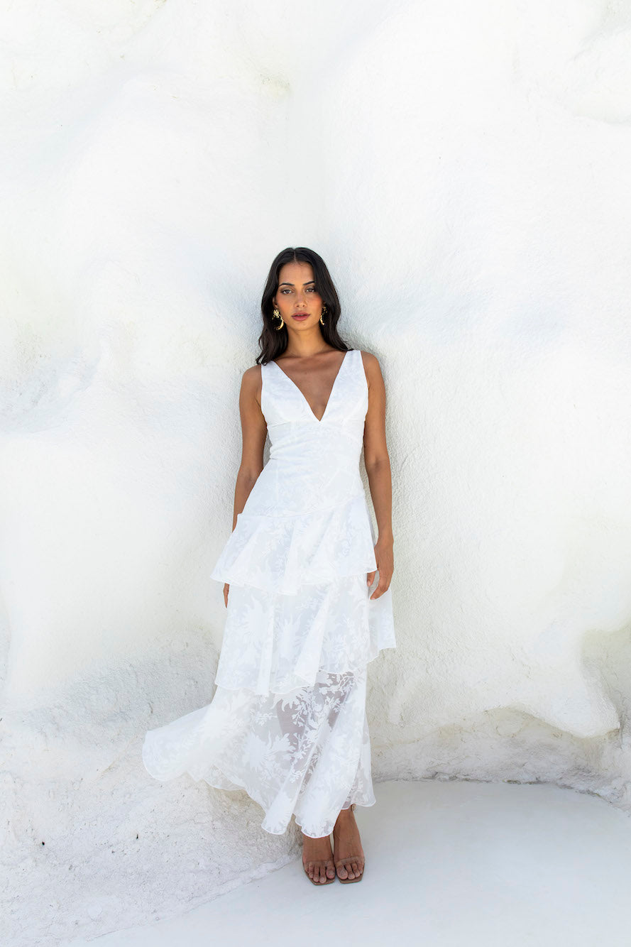 Autumn Love Maxi Dress White