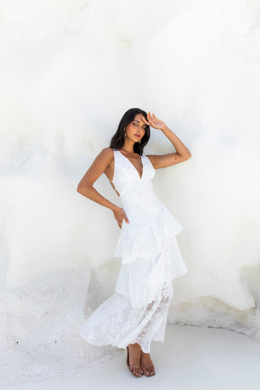 Autumn Love Maxi Dress White