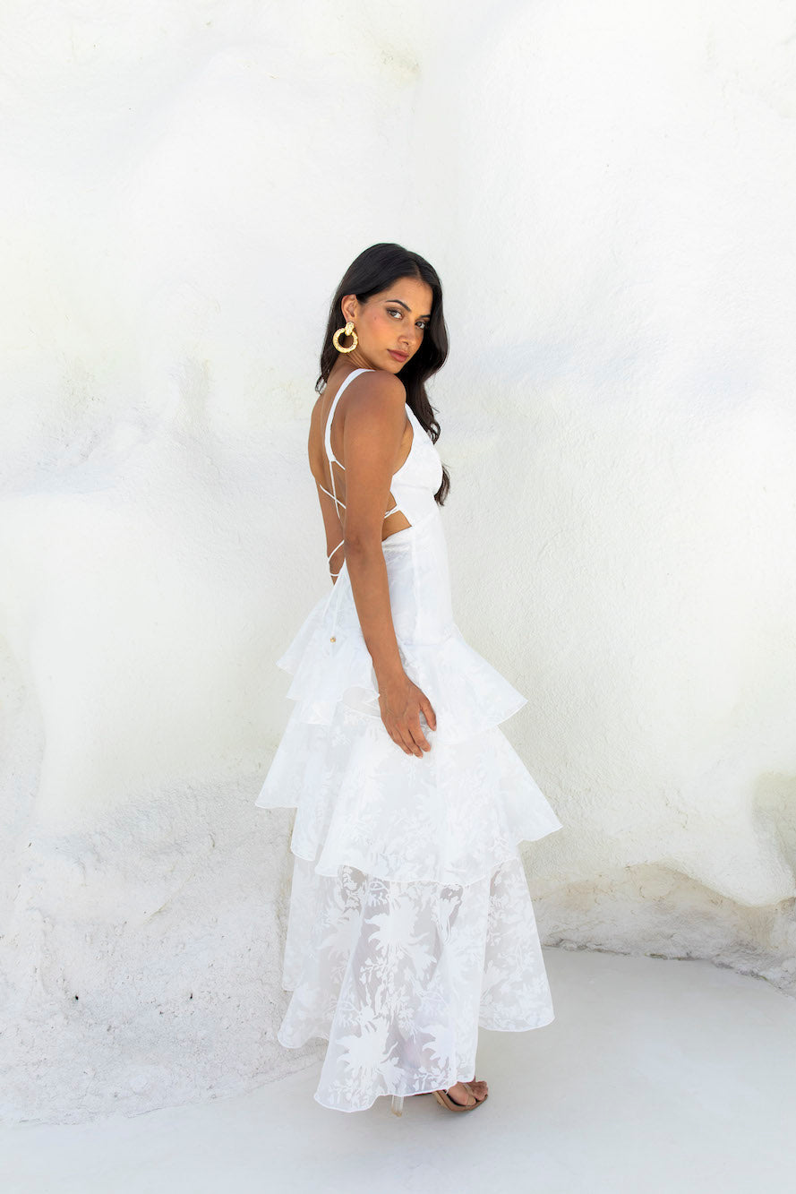 Autumn Love Maxi Dress White