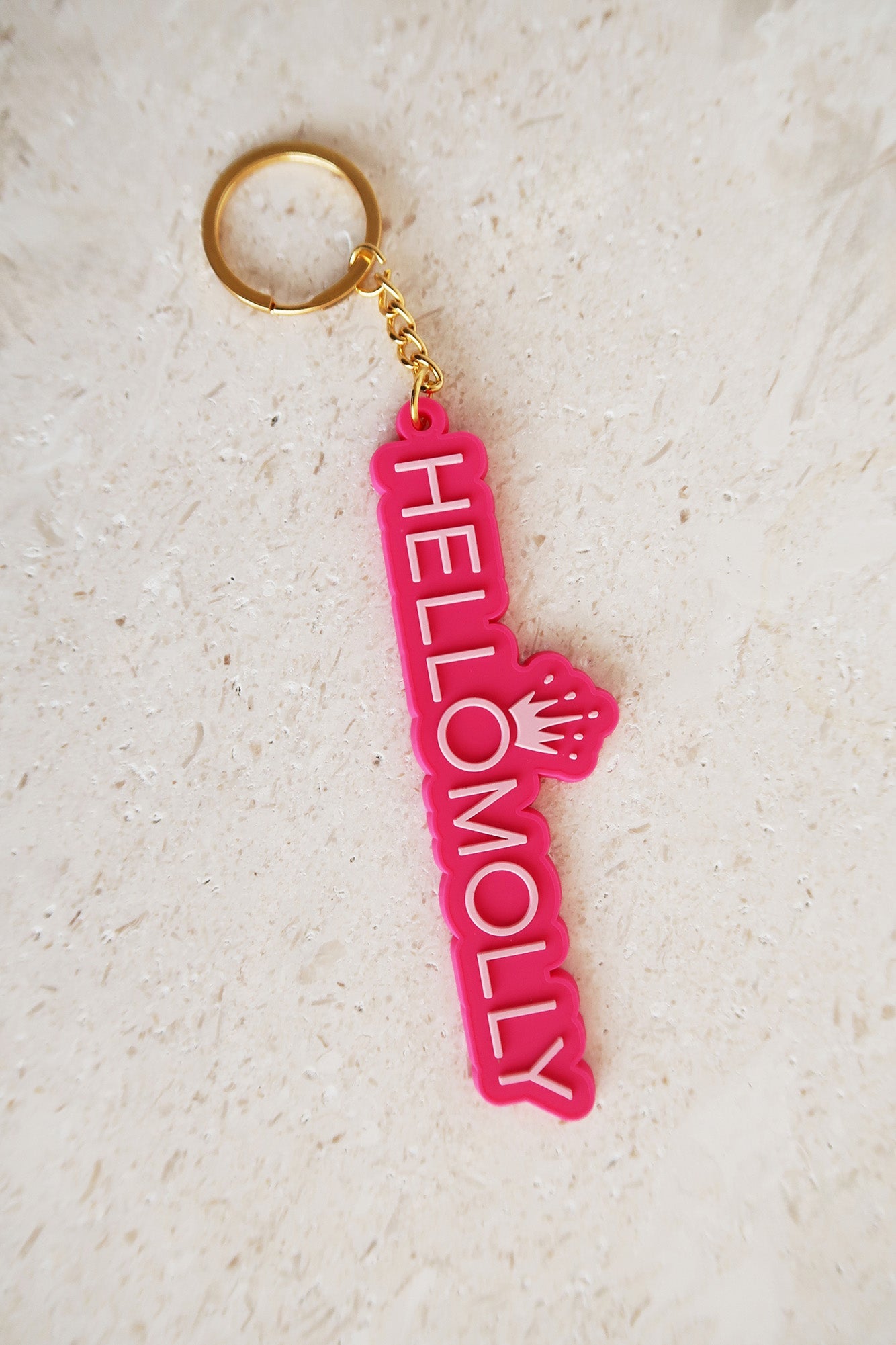 Hello Molly Keyring Pink