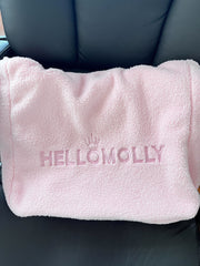 hellomolly fluffy tote bag pink