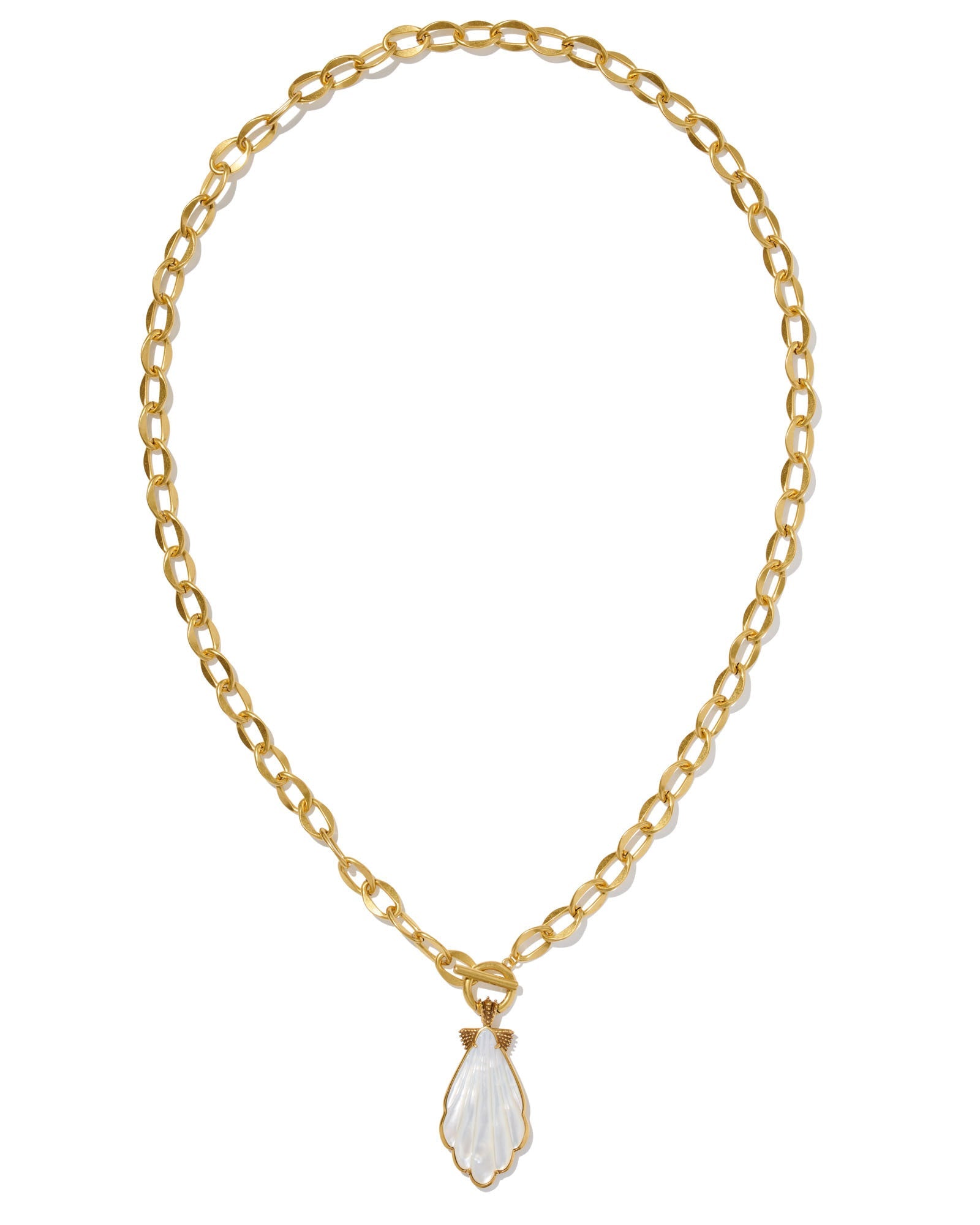 Alexa Vintage Gold Statement Necklace Ivory Mother Of Pearl