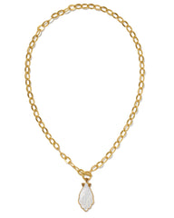 Alexa Vintage Gold Statement Necklace Ivory Mother Of Pearl