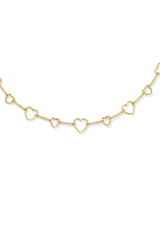 Haisley Heart Gold Strand Necklace White Crystal