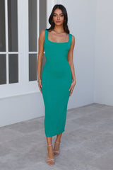 Cloudy Corners Midi Dress Green