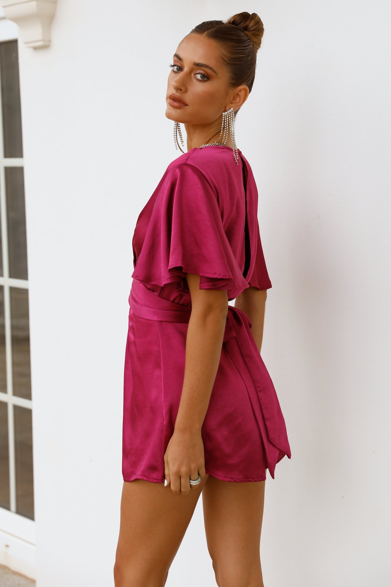 Liquid Grace Romper Fuchsia