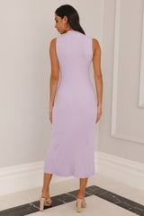 Fresh Days Ribbed Midi Dress Lilac