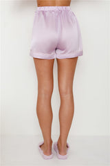 HELLO MOLLY Beauty Sleep Satin Pyjama Shorts Lilac