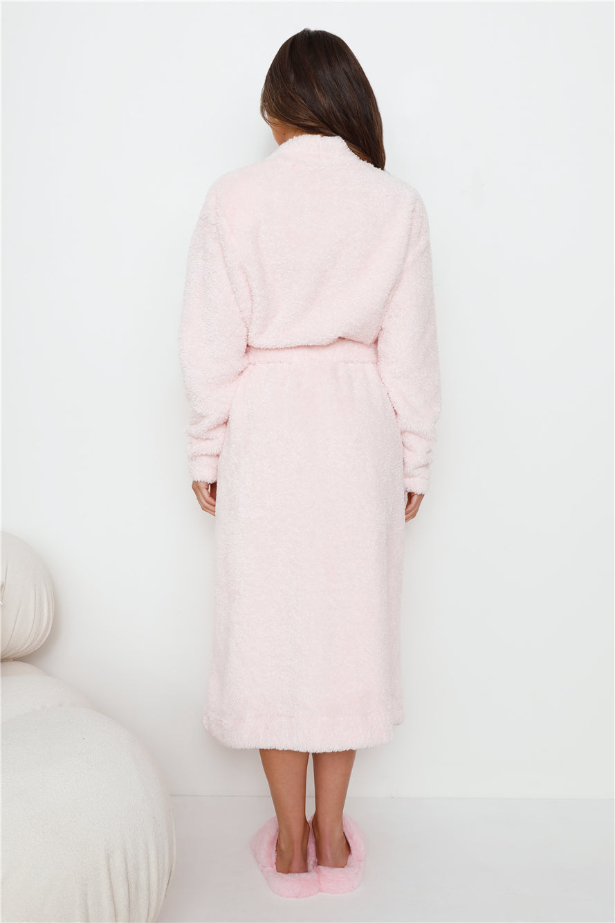 HELLO MOLLY Pillow Plush Robe Light Pink