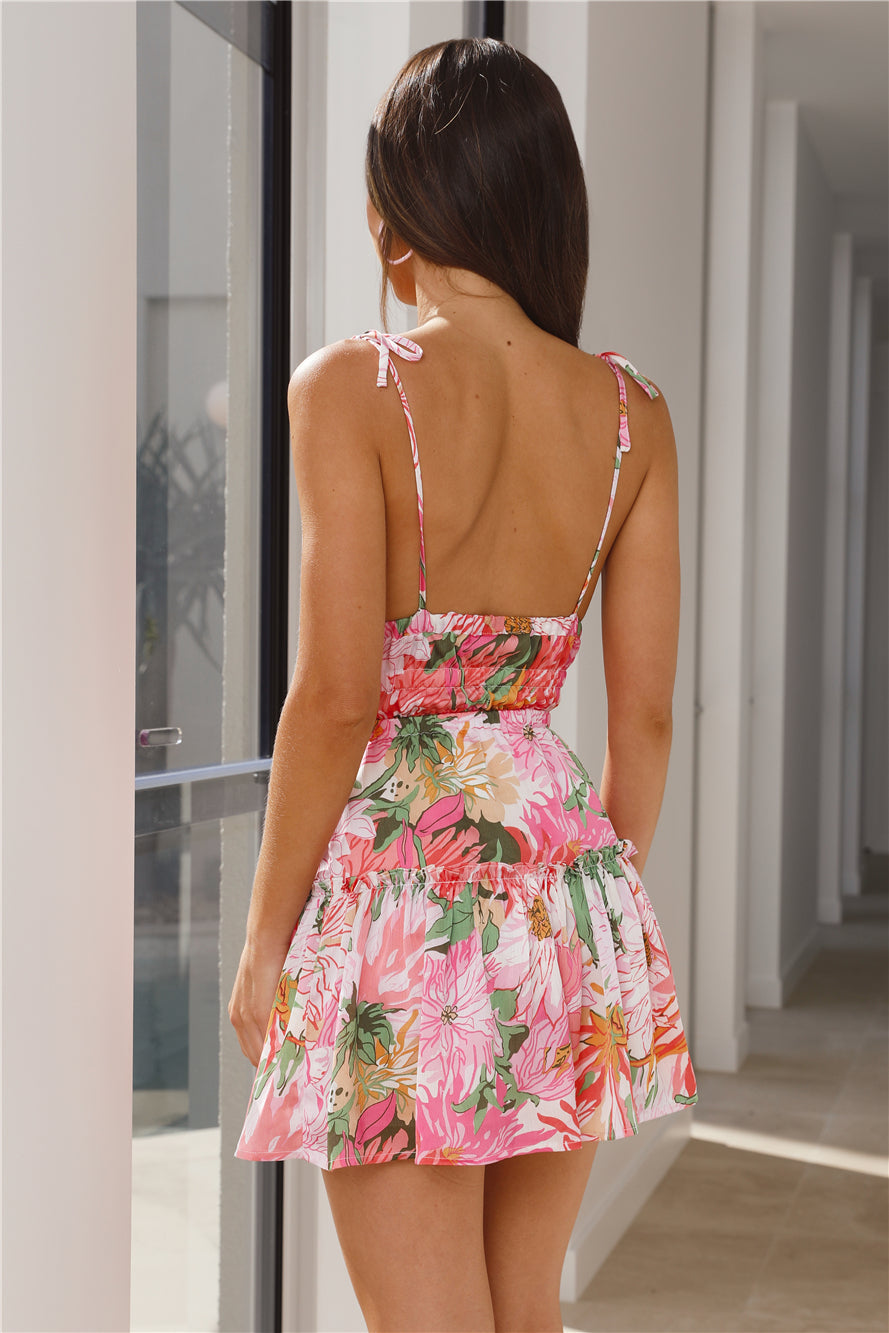 HELLO MOLLY Island Sun Mini Dress Pink