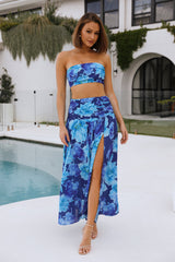Lessons Of Love Maxi Skirt Blue