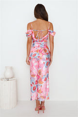 It's Always Her Satin Maxi Dress Pink
