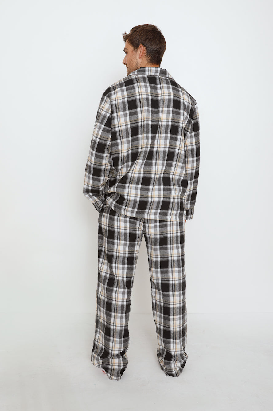 HELLO MOLLY Dreamland Flannelette Pyjama Pants Unisex Grey Check