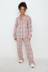 HELLO MOLLY Dreamland Flannelette Pyjama Pants Unisex Pink Check
