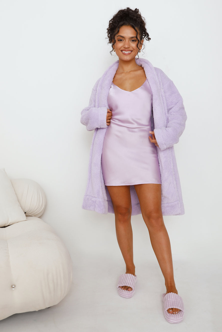 HELLO MOLLY Soft And Snuggly Robe Lilac