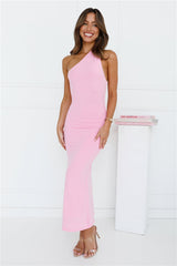Kiki One Shoulder Maxi Dress Pink