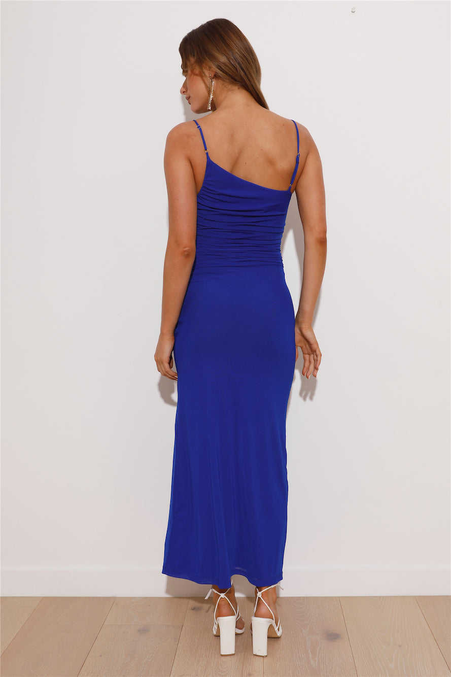 Fit To Love Mesh Maxi Dress Blue