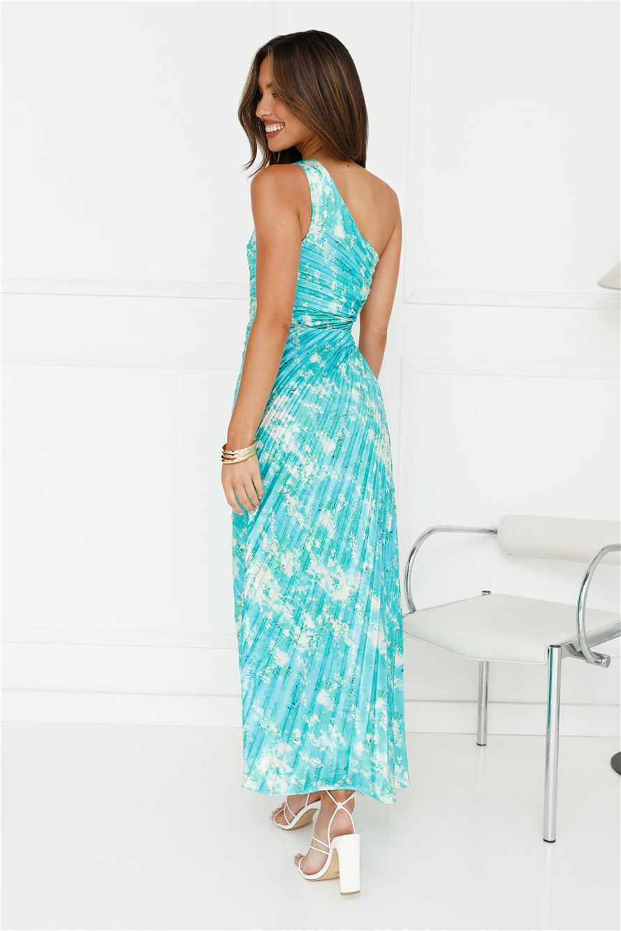 Girls Know One Shoulder Maxi Dress Green