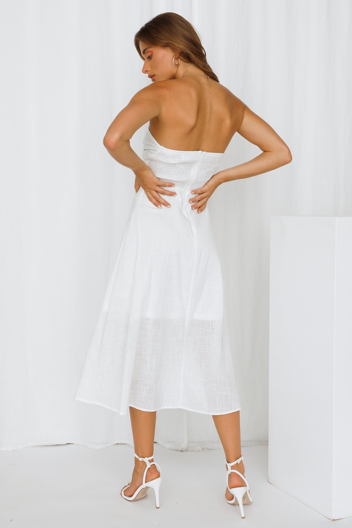 High Note Midi Dress White