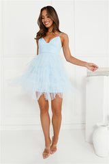 Into The Glam Tulle Mini Dress Blue