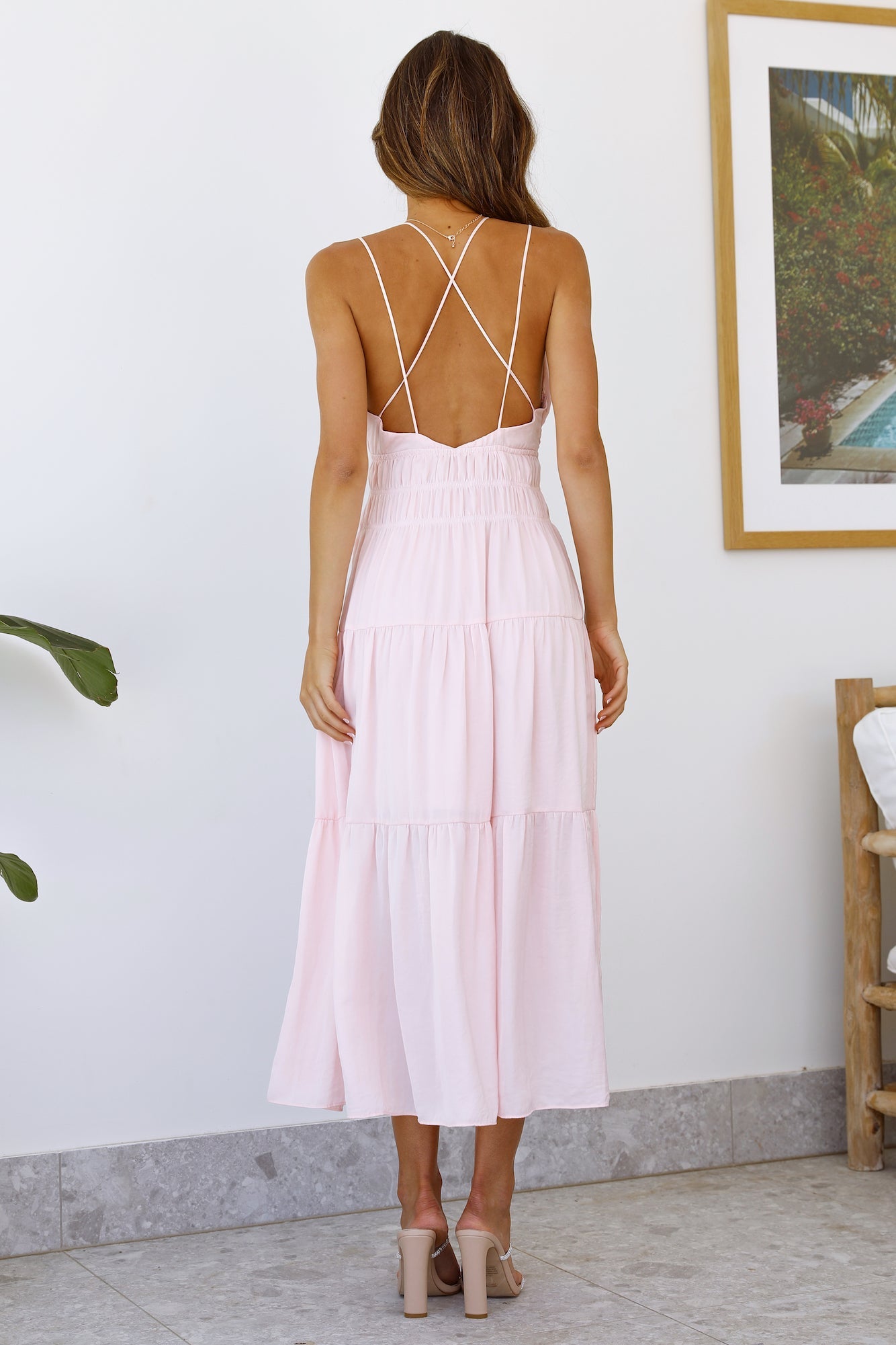 HELLO MOLLY Scattered Hearts Maxi Dress Pink