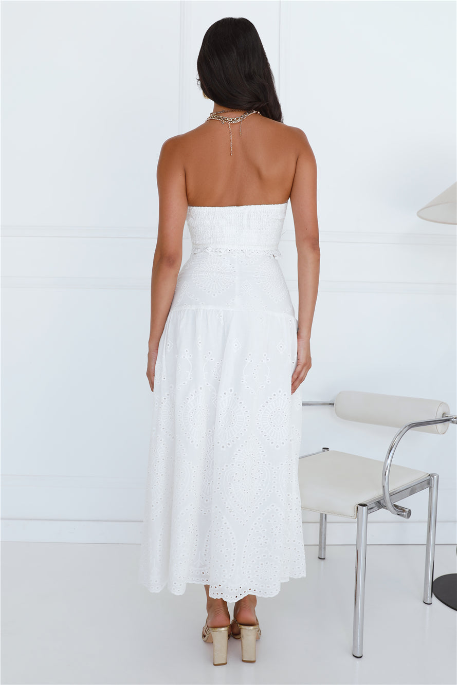 Little Details Strapless Crop Top White
