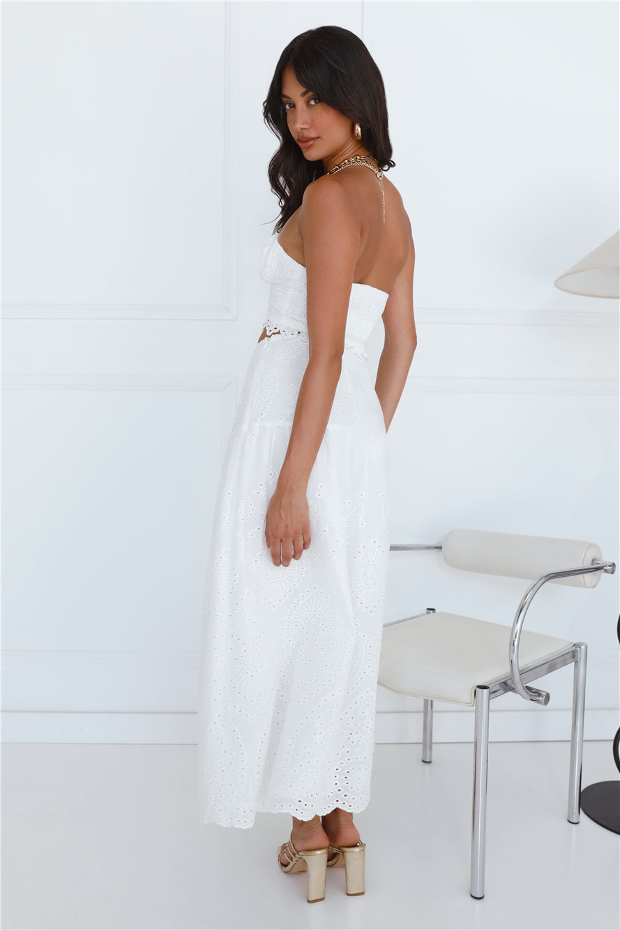 Little Details Strapless Crop Top White