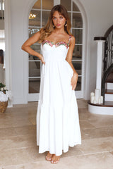 Garden Delight Maxi Dress White