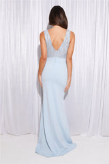 Everyone's Focus Glitter Maxi Dress Blue