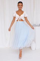 Keeping It Smart Midi Skirt Blue