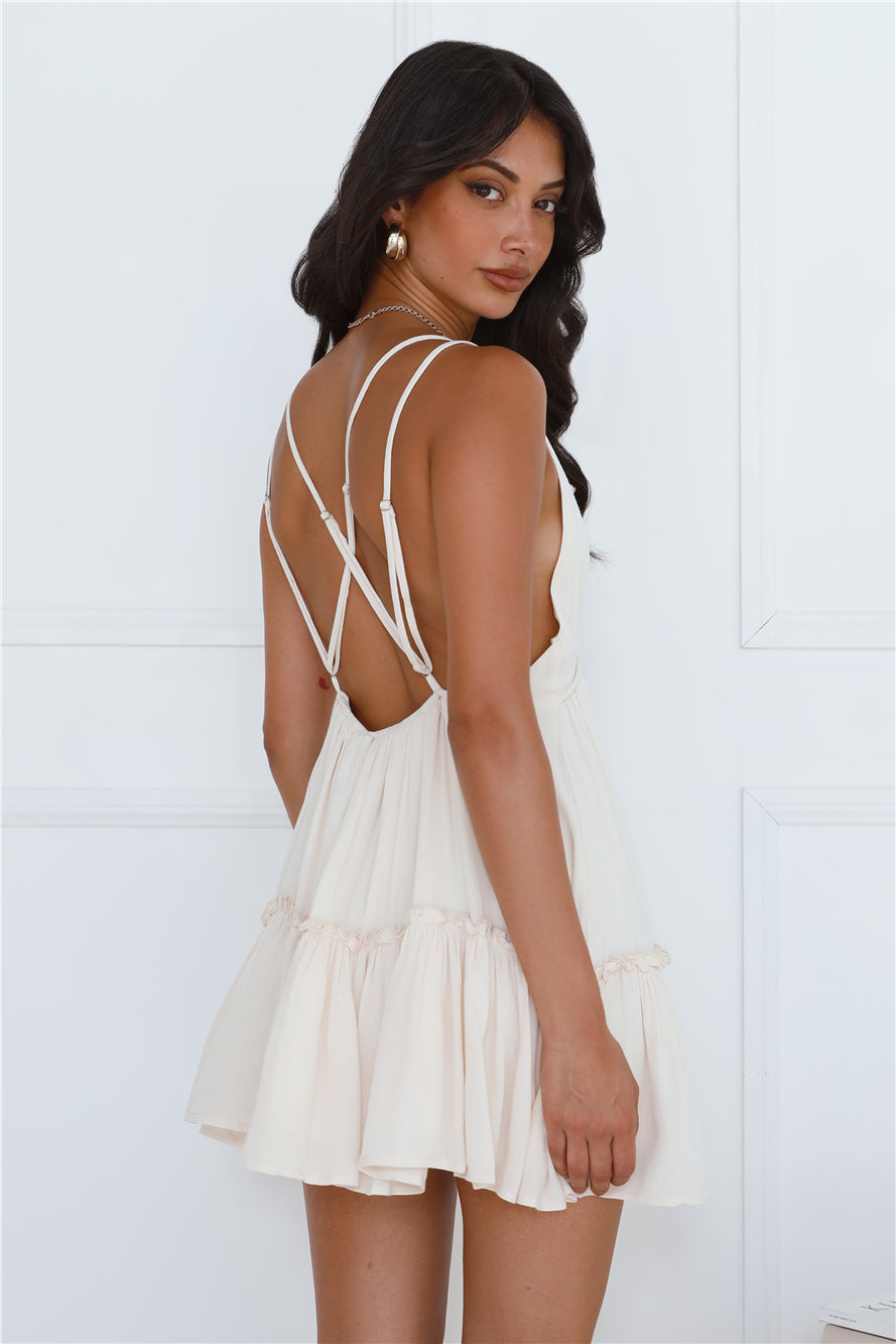 Daytime Delight Mini Dress Cream