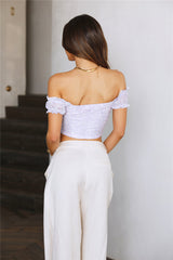 Gimme Gimme Gimme Crop Purple
